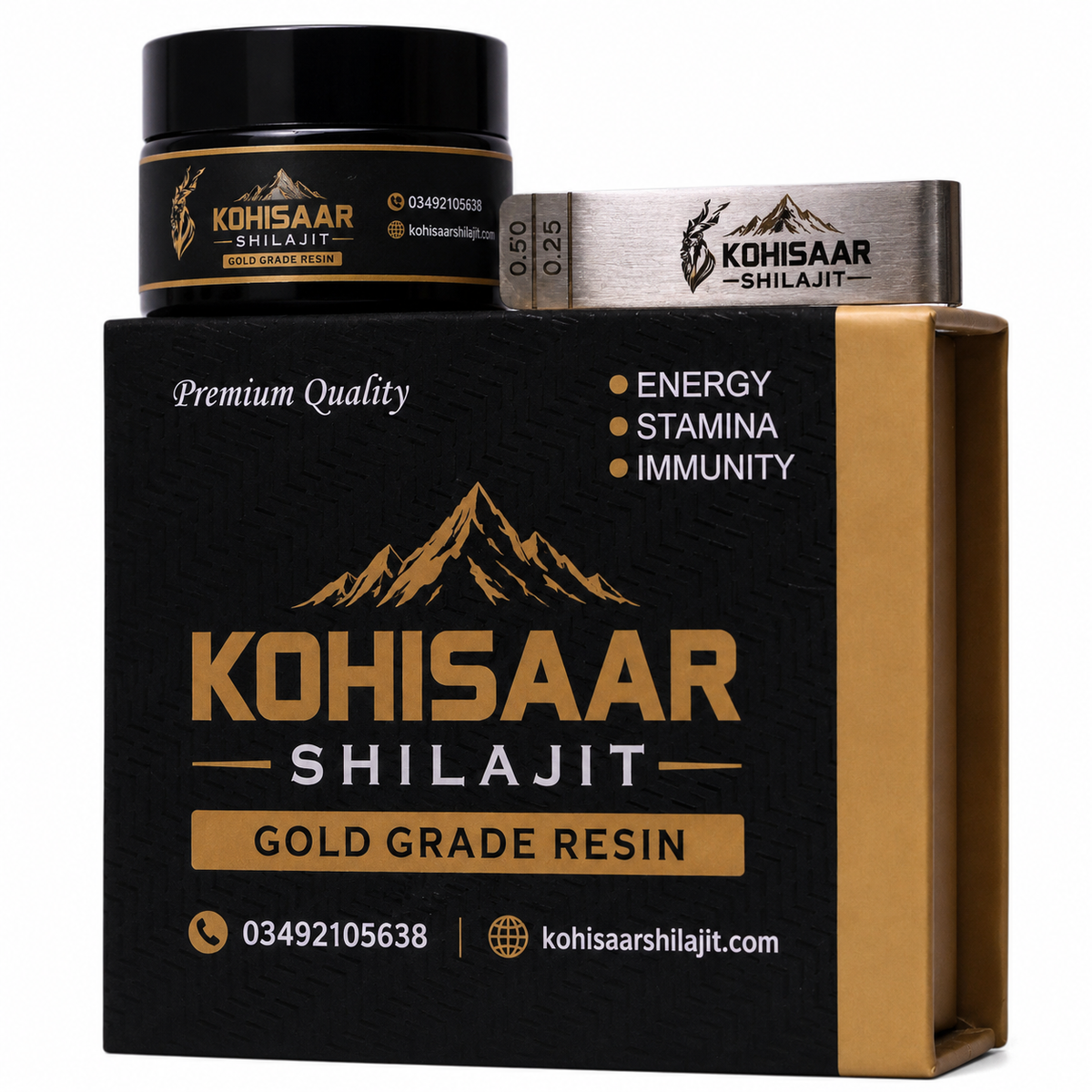 Kohisaar Shilajit Resin 20g premium Himalayan shilajit
