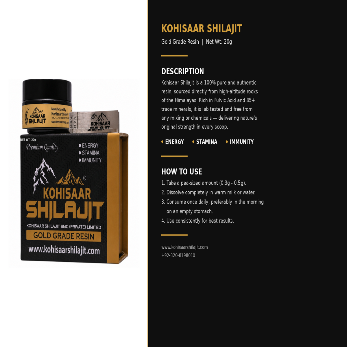 Kohisaar pure shilajit resin 20g 