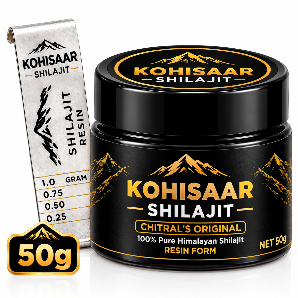 Pure Shilajit Resin 50g packaging by Kohisaar Shilajit